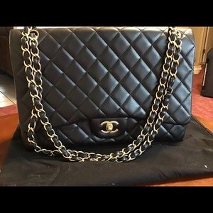 Chanel lambskin maxi handbag